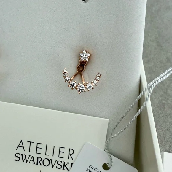 Swarovski Rose Gold and Crystal Earrings - Picture 2 of 3